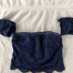 Victoria’s Secret Lace Off-The-Shoulder Crop Top